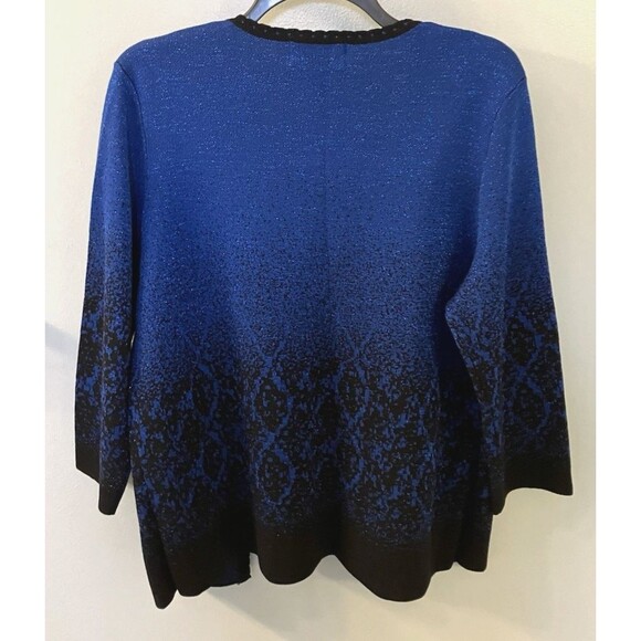 Alfred Dunner Women's Sweater Black/Blue Beaded Sparkle Size Large - Picture 8 of 8